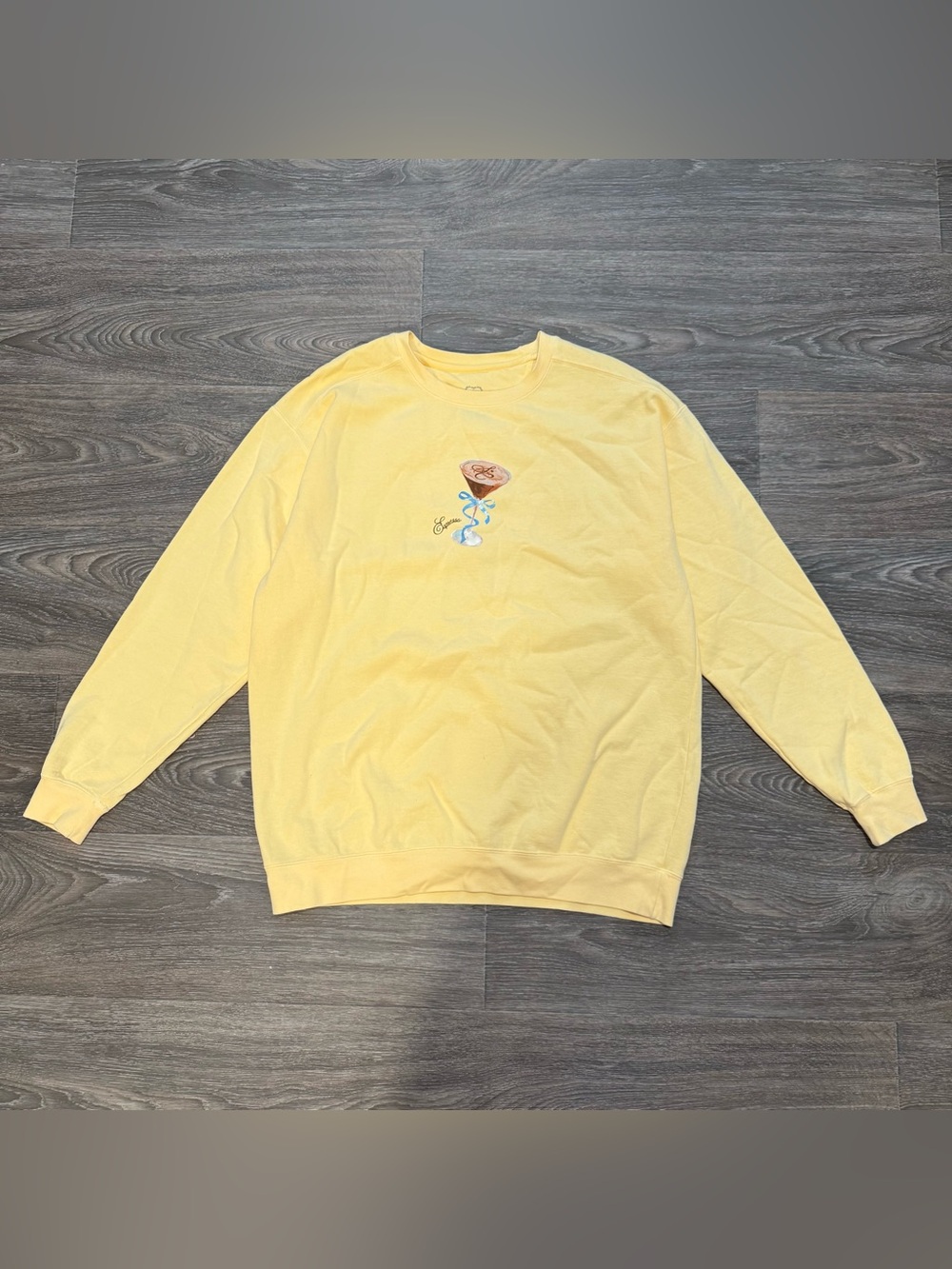 sabrina carpenter official merch espresso martini cotton crewneck sweatshirt